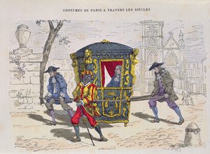 Sedan Stoel in de Zestiende Eeuw, uit Costumes de Paris a Travers les Siecles, gepubliceerd 1887