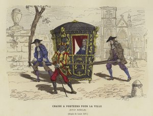 Draagstoel voor gebruik in de stad, bewind van Lodewijk XIV van Frankrijk, 17e eeuw