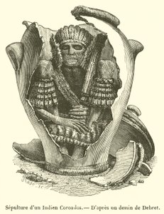 Sepultuur van een Coroados-indiaan (gravure)