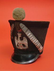 Shako van een lansier van het leger van het Eerste Franse Keizerrijk, c.1804-1815