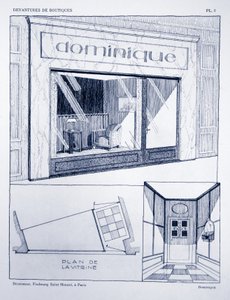 Winkelpui, plaat 2, illustratie uit Devantures de Boutiques door Louis-Pierre Sezille, Parijs, 1927 door French School
