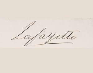 Handtekening van Marie-Joseph-Paul-Yves-Roch-Gilbert du Motier, Marquis de Lafayette door French School