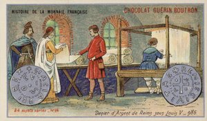 Zilveren denier van Reims uit het bewind van Lodewijk V, 986 door French School