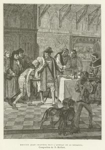 Sir John Chandos nam de ring en bekeek hem door French School
