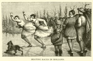 Schaatswedstrijden in Nederland (gravure) door French School