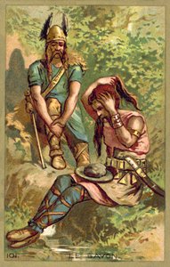 Zeep, gebruikt door gallische krijgers (chromolitho)