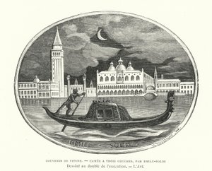 Souvenir van Venetië, cameo ontworpen door de Franse beeldhouwer Emile Soldi door French School