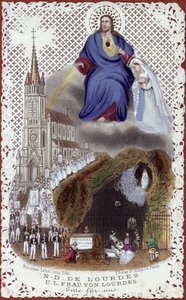 Souvenir van de bedevaart naar Lourdes, gemaakt voor de Wereldtentoonstelling in Parijs, 1867 door French School