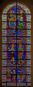 Heiligen Johannes en Jacobus; Aanbidding der Wijzen; schenker: Bouchard de Marly