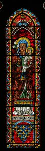 St. Anna met de Maagd; wapens van Frankrijk door French School