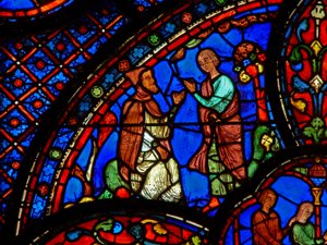 St. Antonius: luistert naar de leringen van een kluizenaar door French School