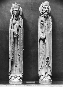 St. Clotilda en Clovis I, van de Kerk Notre-Dame van Corbeil door French School