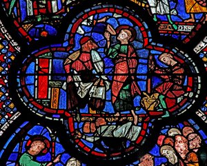 Het Sint-Jans-raam: hij drinkt de vergiftigde kelk