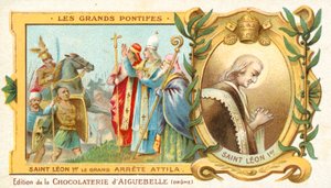 St. Leo de Grote stopt de verovering van Italië door Attila de Hun, 452