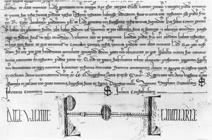 Sint Lodewijk regelt de rechten van justitie van de Graven van Artois (inkt op papier)