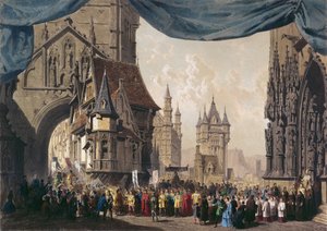 Decorontwerp voor Act I van La Juive, voor het eerst uitgevoerd in de Parijse Opera op 23 februari 1835 door French School