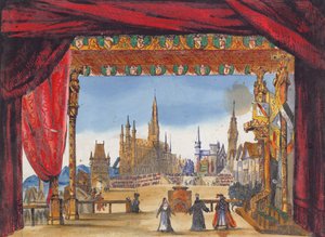 Decorontwerp voor Act V van La Juive, voor het eerst uitgevoerd in de Parijse Opera op 23 februari 1835