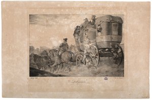 Postkoets, 1823 door French School