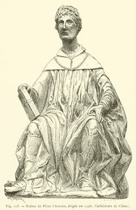 Standbeeld van Plinius de Oudere, opgericht in 1498, Kathedraal van Como door French School