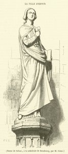 Standbeeld van Sabine, in de kathedraal van Straatsburg (gravure)