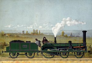 Stoommachine op de Strasbourg-spoorweg, 1852