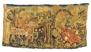 Straatsburg mythologisch wandtapijtfragment, ca. 1470-80