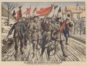 Staking door de mijnwerkers van de Pas-de-Calais, Frankrijk