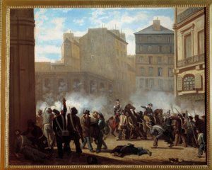 Verovering van het waterkasteelplein van het koninklijk paleis op 24 februari
