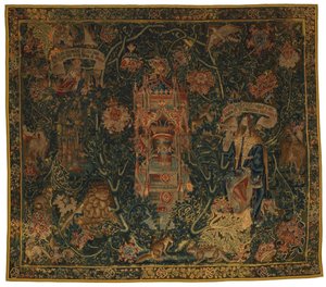 Wandtapijt, God de Vader Verschijnt aan Mozes (een van een set van zes Sibyllen bestaande uit 46.134 tot 46.139) genaamd 