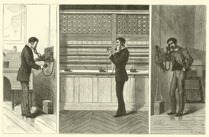 Telefooncentrale (gravure) door French School