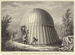 Mobiele tent-schuilplaats voor het beschermen van de luchtballon tegen sterke wind door French School