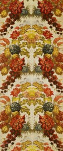 Textiel met een herhalend bloemmotief, Lyon werkplaats, ca.1740 door French School