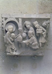 De Aanbidding der Wijzen, originele kapiteel uit het kathedraal schip door French School