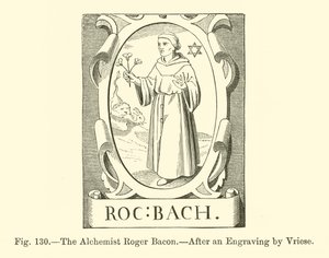 De Alchemist Roger Bacon (gravure)