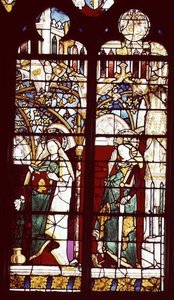 De Annunciatie met St. Catharina, uit de kapel van St. Ursinus, toegeschreven aan Henri Mellein