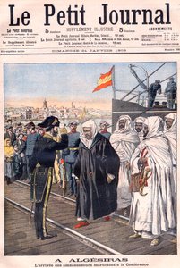 De aankomst van de Marokkaanse ambassadeurs, waaronder Sidi-Mohammed Torres, bij de Algeciras-conferentie door French School