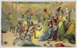 Het Bal des Ardents, Hotel Saint Pol, Parijs, 1393 door French School