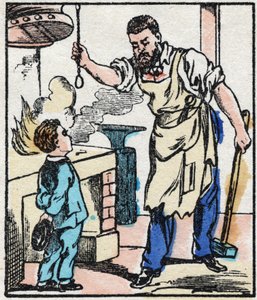 De smid. Gravure in "La chanson des metier". Epinal beeldvorming, late 19e eeuw. Privécollectie. door French School