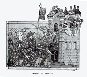 De verovering van Damietta in 1249 door French School