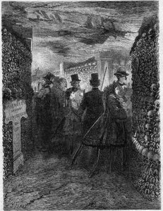De Catacomben van Parijs in 1865: Een bezoek aan de galerijen van het Ossuarium