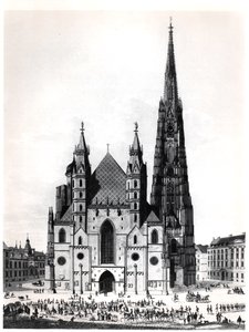 De kathedraal van Sint-Stefanus in Wenen, 1821 door French School