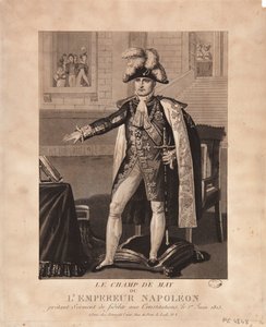 Het Champ de Mai, of Keizer Napoleon die de eed van trouw aan de grondwet aflegt