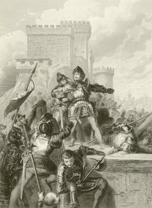 De Chevalier Bayard gewond bij het beleg van Brescia, 1512