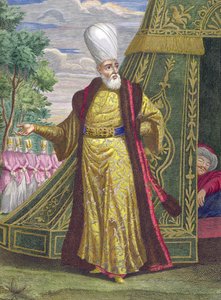 De Hoofd Janitsaar, uit de Recueil destampes sur les Costumes du Levant, gegraveerd door Gerard Jean Baptiste Scotin (1671-1716) 1707-08 door French School