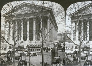 De kerk van La Madeleine, Parijs, stereoscopisch beeld, c.1860-70 door French School