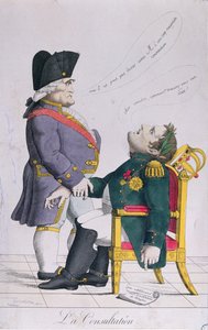 Het consult, karikatuur van Cambaceres (1753-1824) en Napoleon (1769-1821) ca. 1810-14