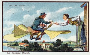 De landelijke postbode in het jaar 2000, ca. 1913 door French School