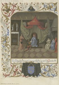 De dauphin ontvangt nieuws over de dood van Karel VI door French School