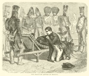 De dood van Lannes bij Essling (gravure)