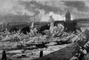 De dooi van de Neva-rivier in Sint-Petersburg